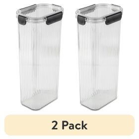 (2 pack) 11.5 Cup Plastic Pantry Storage Container, Clear
